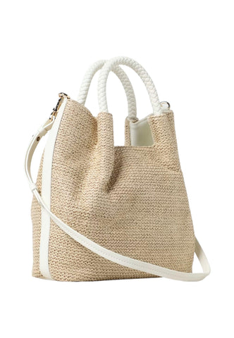 TWINSET Borsa Tote Donna Paglia White 241TD8281 - Sandrini Calzature e Abbigliamento