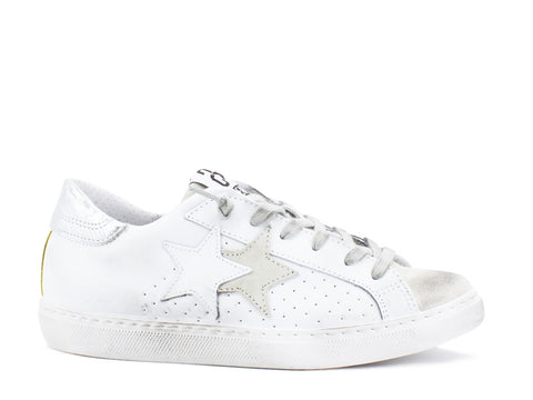 2STARS Sneaker Bianco Giallo Fluo 2SD2605