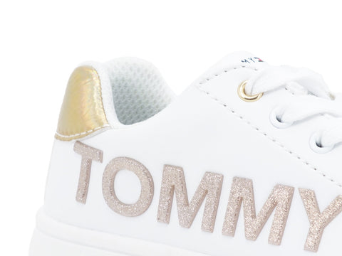 TOMMY H. Sneaker White Gold T3A4-30618