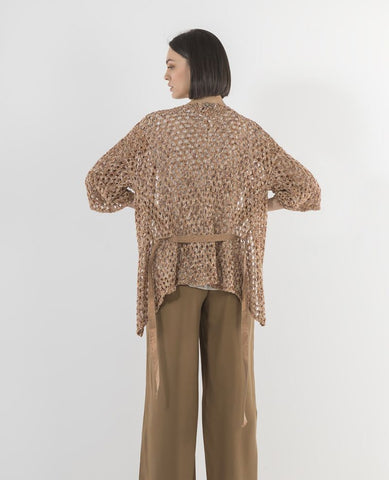 MARKUP Cardigan Traforato Tabacco MW76015