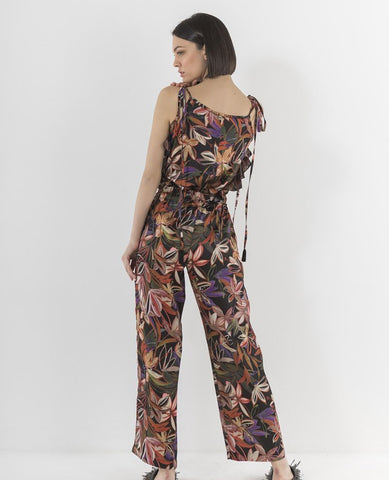 MARKUP Pantalone Raso Fiori Multicolor MW76305