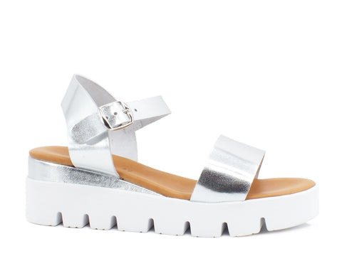 JIUDIT Sandalo Zeppa Argento 40735