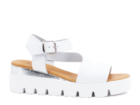 JIUDIT Sandalo Zeppa Bianco 40844