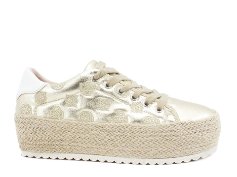GUESS Sneakers Platform Corda Loghi Gold FL6MRLFAL12G