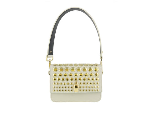 CAVALLI Class Milano Bag Large Borsa Pelle Off White Black CLN006