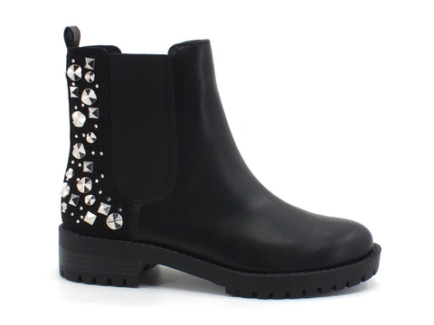 GUESS Stivaletto Polacco Elastici Borchie Black FL7HUEELE10