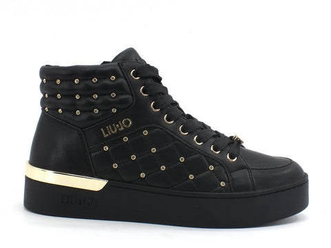 LIU JO Silvia 24 Sneakers Mid Borchiette Black BF0089EX055