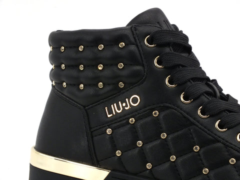 LIU JO Silvia 24 Sneakers Mid Borchiette Black BF0089EX055