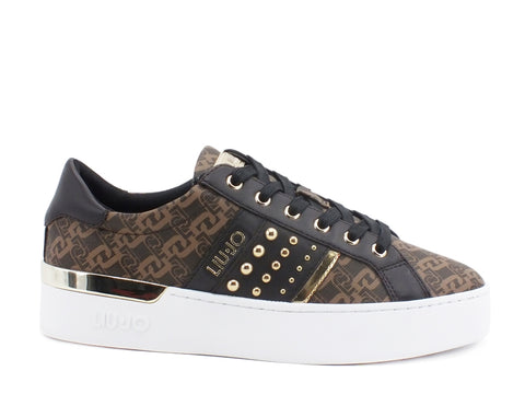 LIU JO Silvia 23 Sneakers Loghi Borchiette Brown BF0087EX057