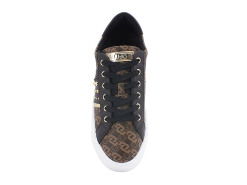 LIU JO Silvia 23 Sneakers Loghi Borchiette Brown BF0087EX057