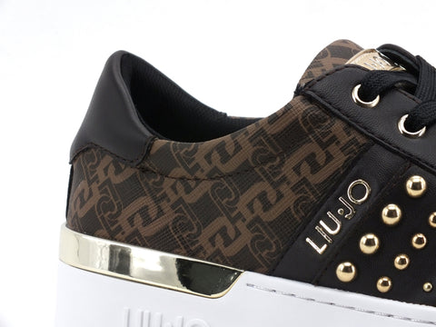 LIU JO Silvia 23 Sneakers Loghi Borchiette Brown BF0087EX057