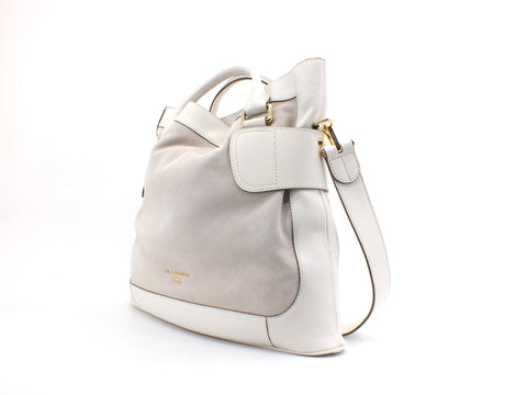 NANNINI Casual Suede Borsa Bag Pelle Off White 16148A