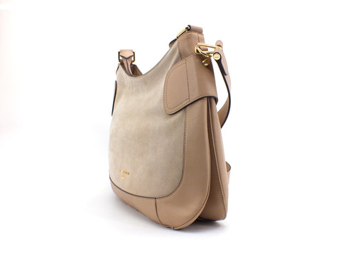 NANNINI Casual Suede Borsa Bag Pelle Beige 16186A