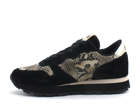SUN68 Ally Star Pynthon Sneakers Donna Beige Nero Z40211
