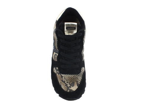 SUN68 Ally Star Pynthon Sneakers Donna Beige Nero Z40211