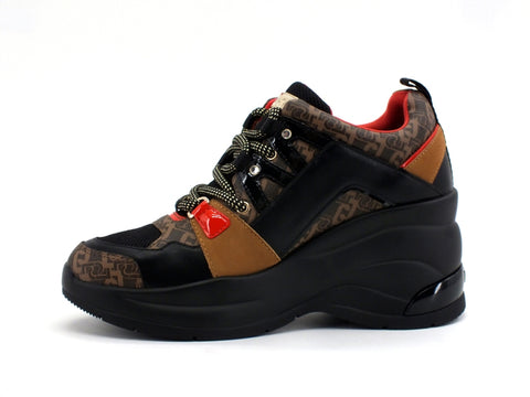 LIU JO Karlie Revolution 26 Sneakers Trekking Zeppa Black Brown BF0095EX066