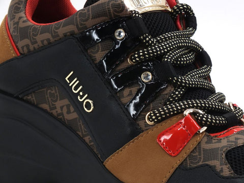 LIU JO Karlie Revolution 26 Sneakers Trekking Zeppa Black Brown BF0095EX066