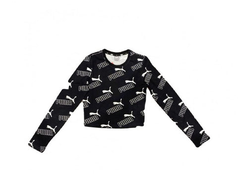 PUMA Amplified AOP LS Litted Tee Felpa Donna Black 583610 01