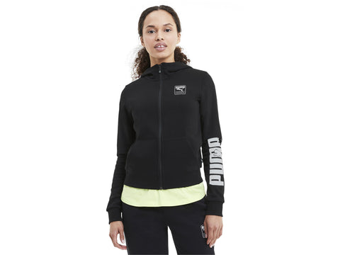 PUMA Rebel Full Zip Hoodie Felpa Donna Black 583567 01