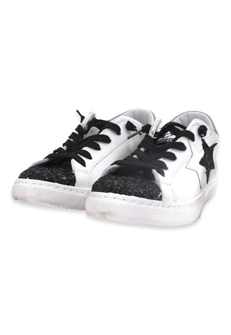 2STAR Sneaker Low Donna Glitter White Black 2SD3621 - Sandrini Calzature e Abbigliamento