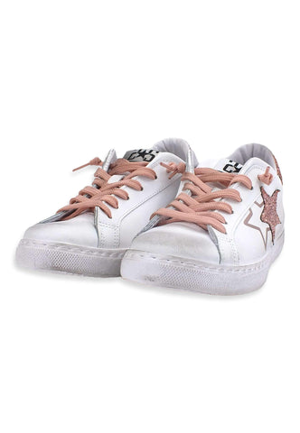 2STAR Sneaker Low Donna Glitter White Pink 2SD3642 - Sandrini Calzature e Abbigliamento