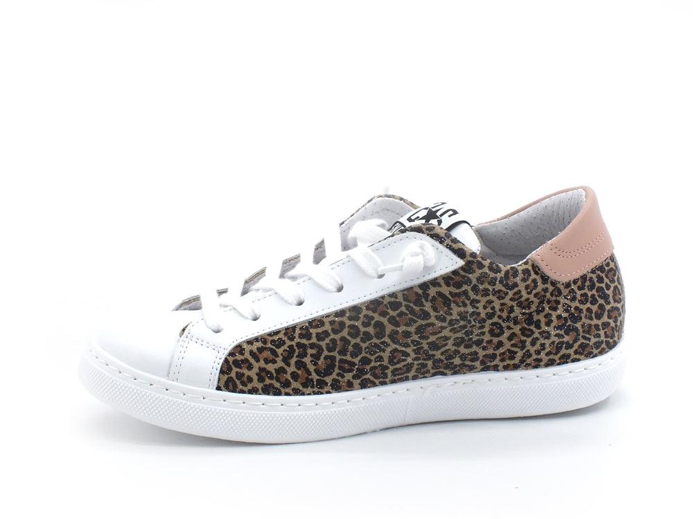 2STAR Sneaker Low Leopard White Pink 2SD3415 - Sandrini Calzature e Abbigliamento