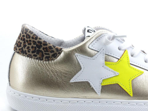 2STAR Sneaker Low Retro Geo Gold White Grey 2SD3409 - Sandrini Calzature e Abbigliamento