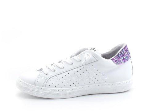 2STAR Sneaker Low Retro Glitter White Violet 2SD3413 - Sandrini Calzature e Abbigliamento