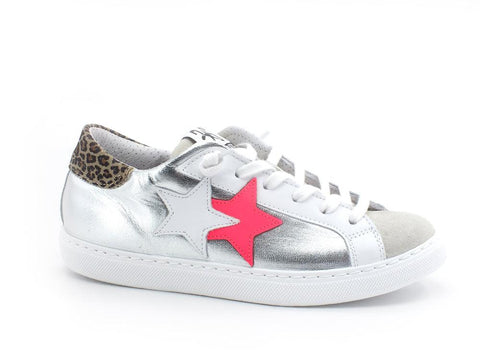 2STAR Sneaker Low Suede Retro Leo Silver White Grey 2SD3408 - Sandrini Calzature e Abbigliamento