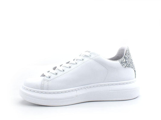 2STAR Sneaker Princess Retro White Silver Glitter 2SD2880 - Sandrini Calzature e Abbigliamento