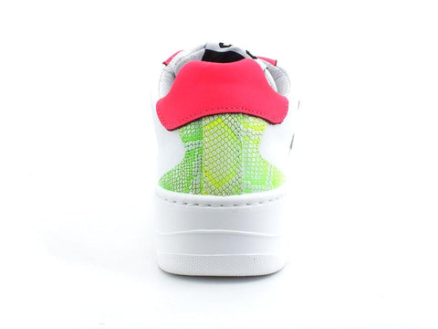 2STAR Sneaker Queen Low Platform White Pink Fluo Green 2SD3493 - Sandrini Calzature e Abbigliamento