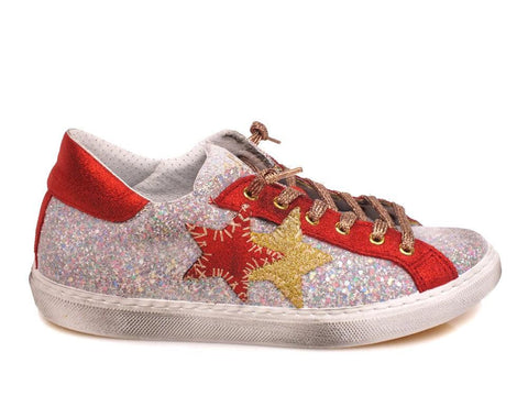 2STARS Sneakers Arancio Glitter Multicolore 2SD1864 - Sandrini Calzature e Abbigliamento