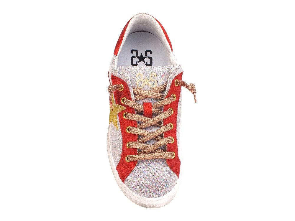 2STARS Sneakers Arancio Glitter Multicolore 2SD1864 - Sandrini Calzature e Abbigliamento