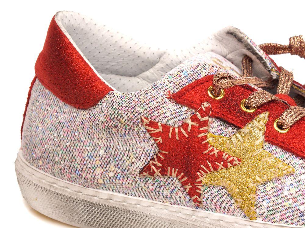 2STARS Sneakers Arancio Glitter Multicolore 2SD1864 - Sandrini Calzature e Abbigliamento