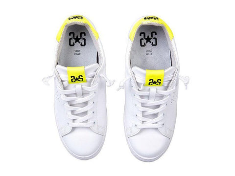 2STARS Sneakers Bianco Giallo Fluo 2SU1890 - Sandrini Calzature e Abbigliamento