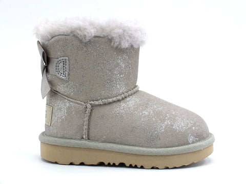 UGG T Mini Bailey Bow II Shimmer Stivaletto Grey Goat T1116173T