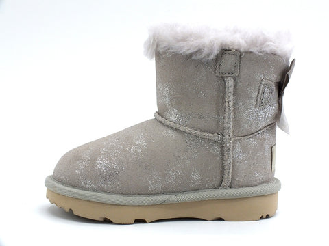 UGG T Mini Bailey Bow II Shimmer Stivaletto Grey Goat T1116173T
