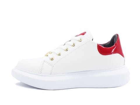 LOVE MOSCHINO Sneaker Cuore Bianco Rosso JA15474G0BJA410A