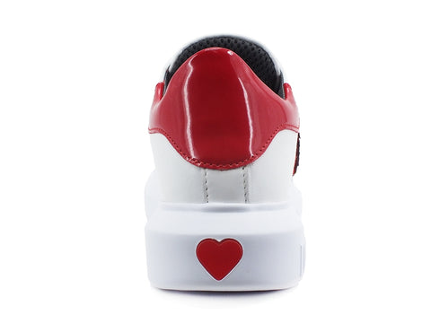 LOVE MOSCHINO Sneaker Cuore Bianco Rosso JA15474G0BJA410A