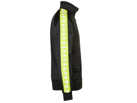 KAPPA 222 Banda Anniston Slim Felpa Black Lime White 301EFU0