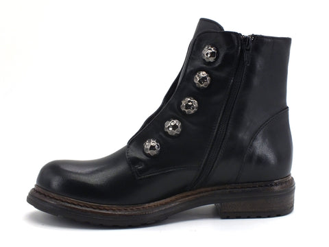 JIUDIT Stivaletto Biker Borchie Nero I2021