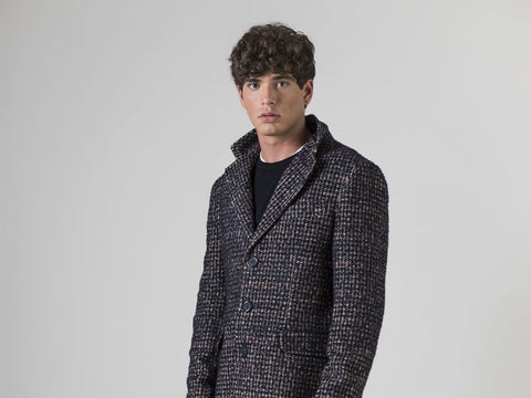 MARKUP Cappotto Pie De Poule Blu Bordeaux MK69908