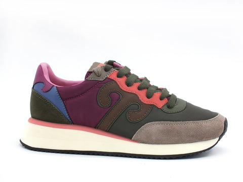 WUSHU Master Sneaker Donna Taupe Green Violet M110