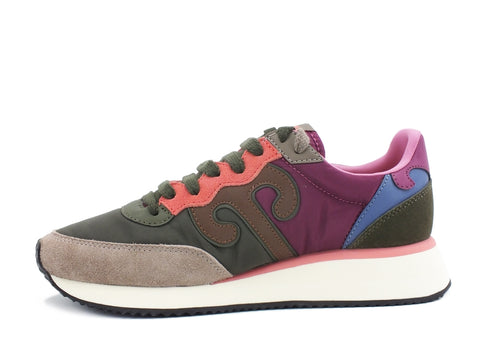 WUSHU Master Sneaker Donna Taupe Green Violet M110