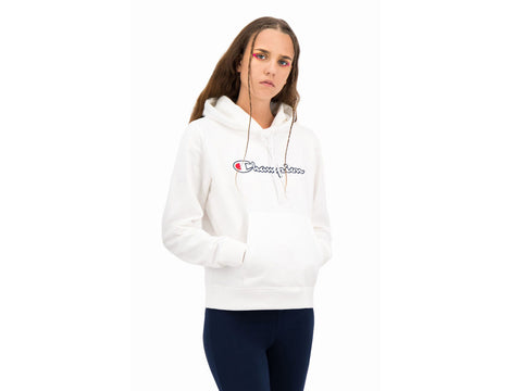 CHAMPION Felpa Cappuccio Logo White 113185
