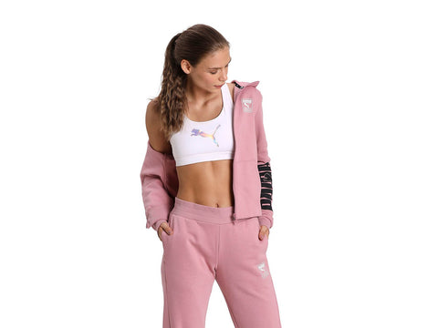 PUMA Rebel Full Zip Hoodie Felpa Logo Rosa Fox Glove 583567 16