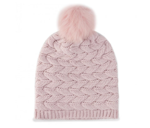 UGG W Cable Hat With Pom Cappello Cuffia Pink Rosa 18756