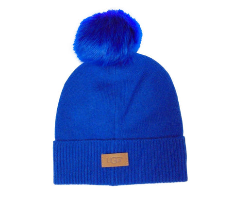 UGG W Luxe Pom Hat Cappello Cuffia Eletric Blue 17508