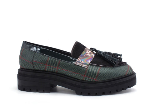LAKE Check Mocassino Motivo Green C21-MOC