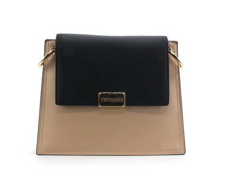 TRUSSARDI Amsterdam Shoulder SM Borsa Tracolla Sand Black 75B00979